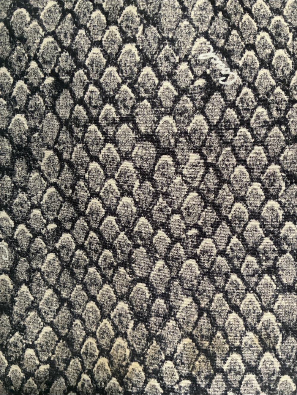 Coach Metallic Snake-Print Tote in Black and Silver Tones - Picture 4 of 4